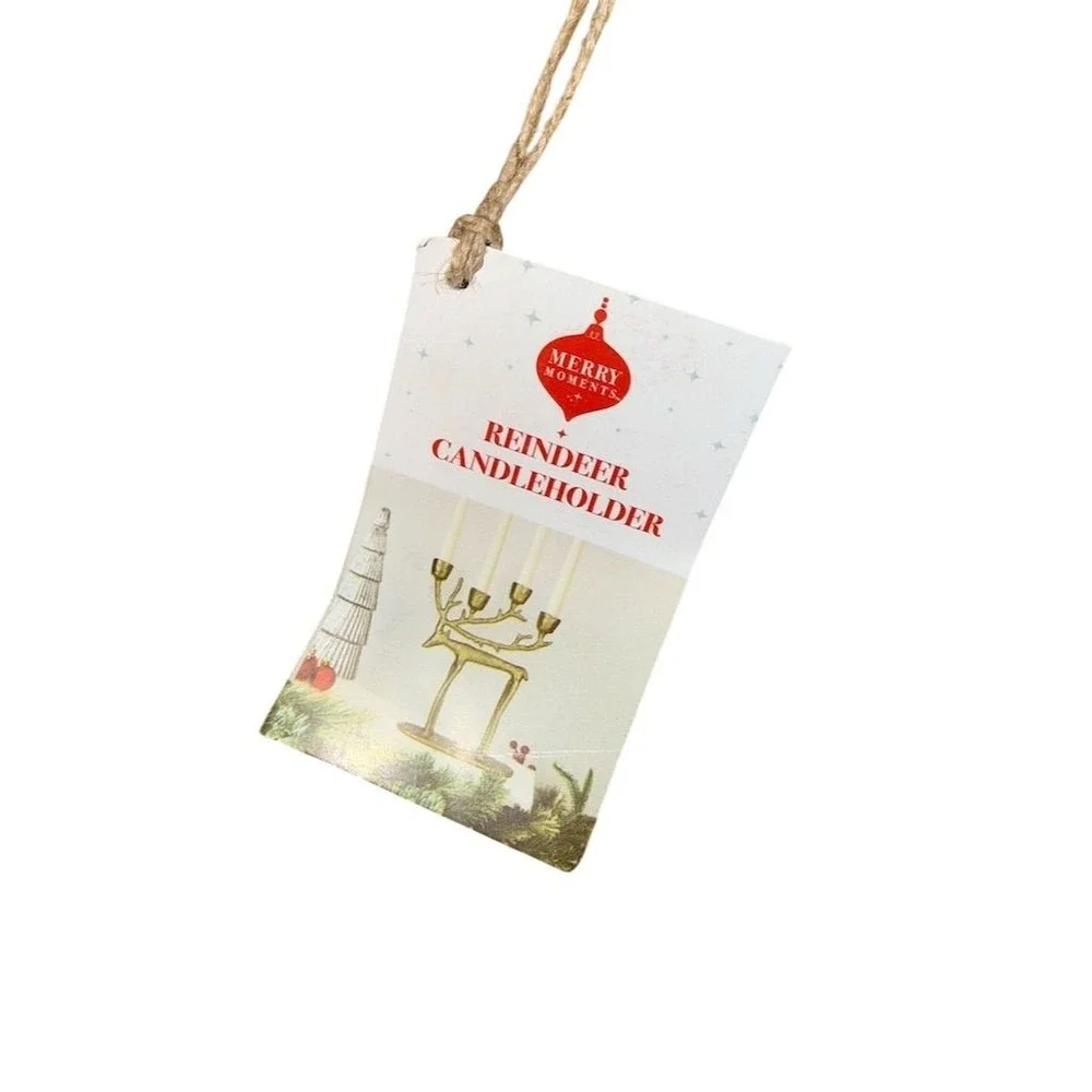 Gold Reindeer Candleholder for Taper‎ Candles 12
